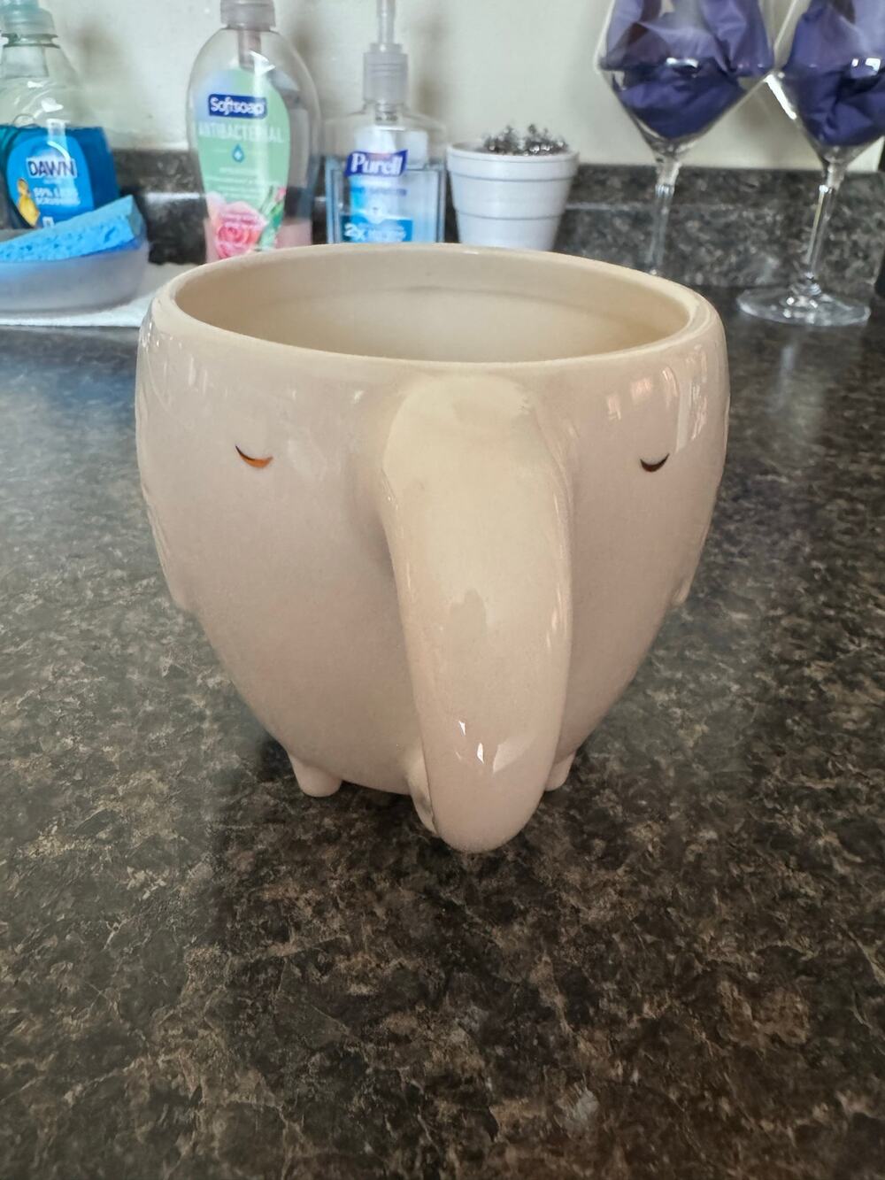 OPALHOUSE Elephant 3D White 14 oz. Mug Cup